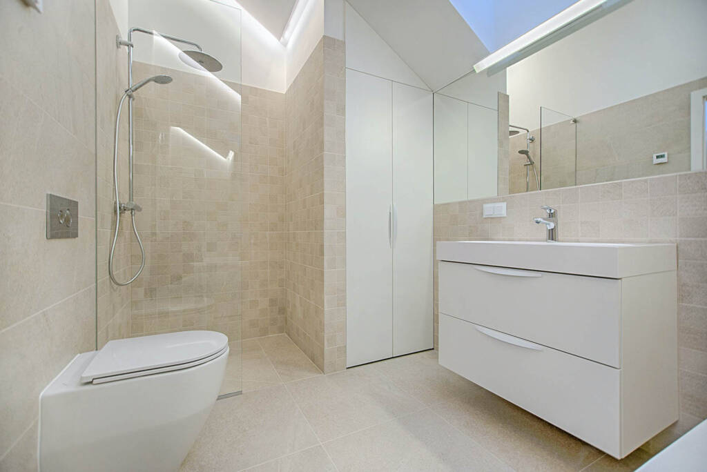 CrystalCrest Inc's pristine bathroom after thorough cleaning.